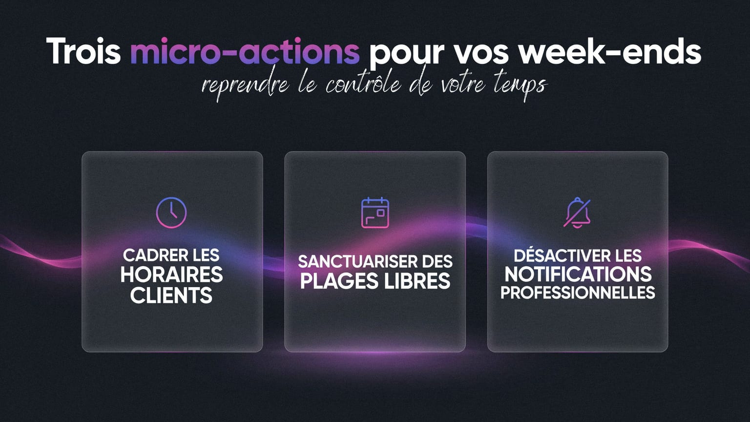 Schéma : Trois micro-actions pour vos week-ends