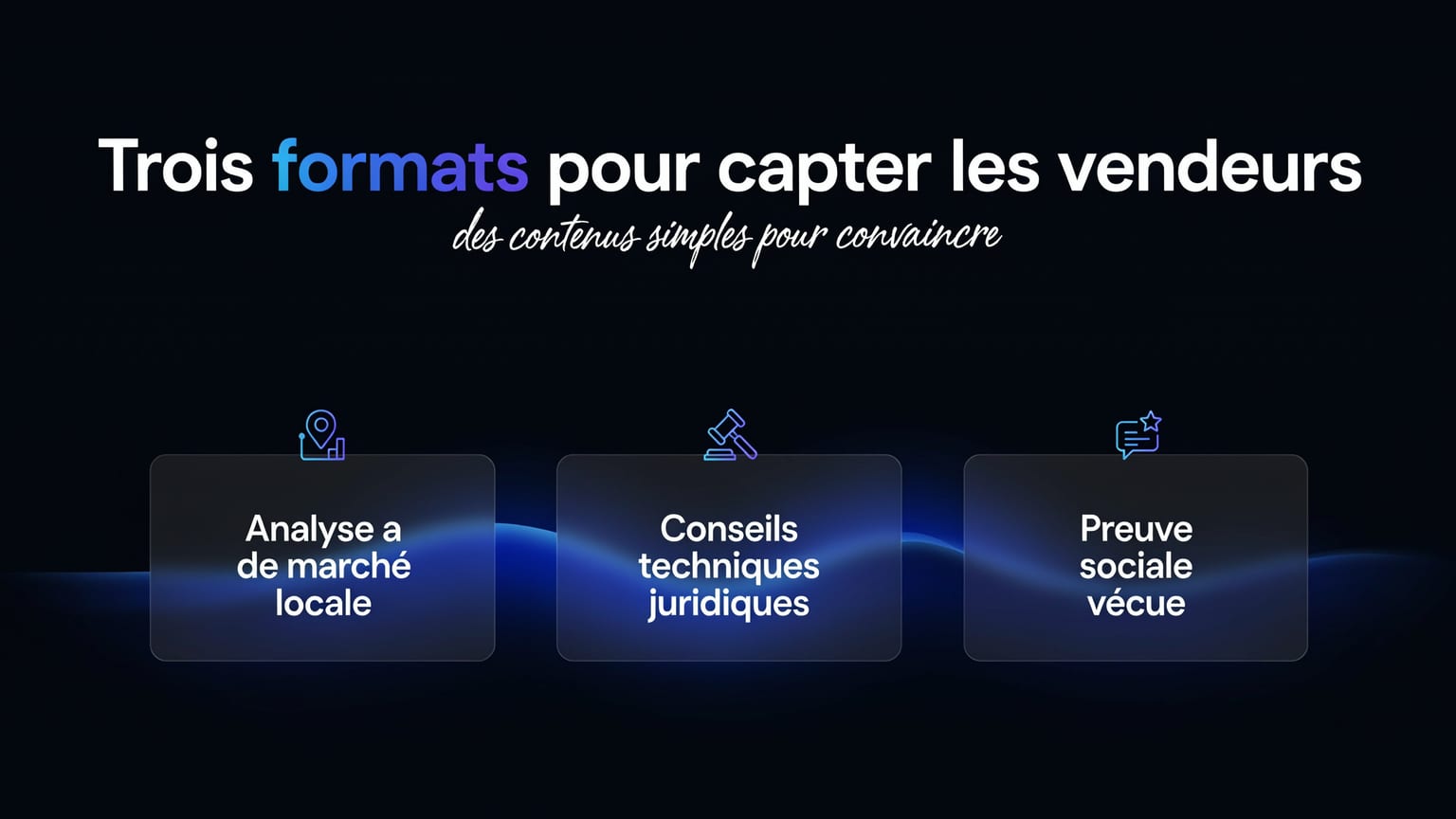 Schéma : Trois formats pour capter les vendeurs