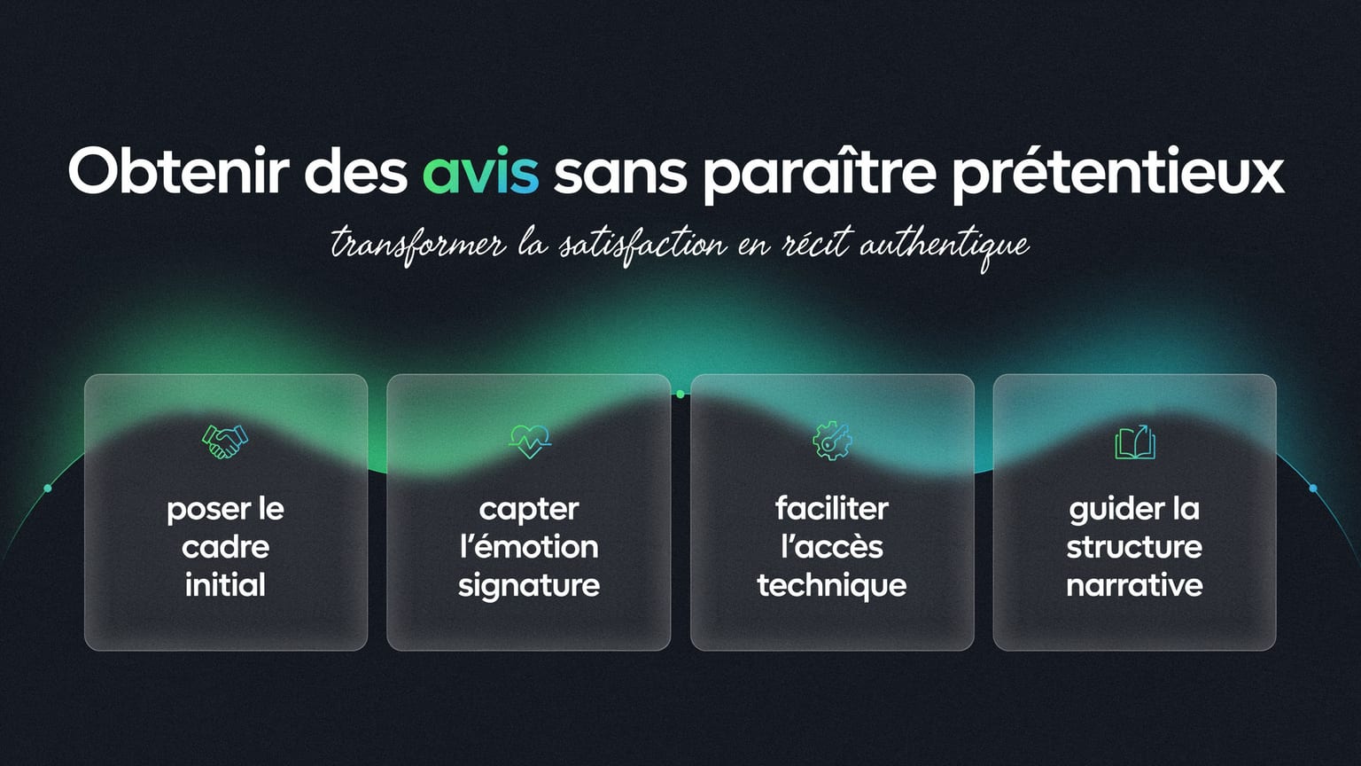 Schéma : Obtenir des avis sans paraître prétentieux