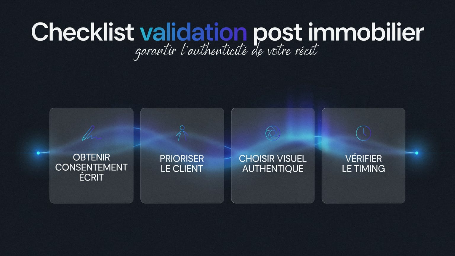 Schéma : Checklist validation post immobilier