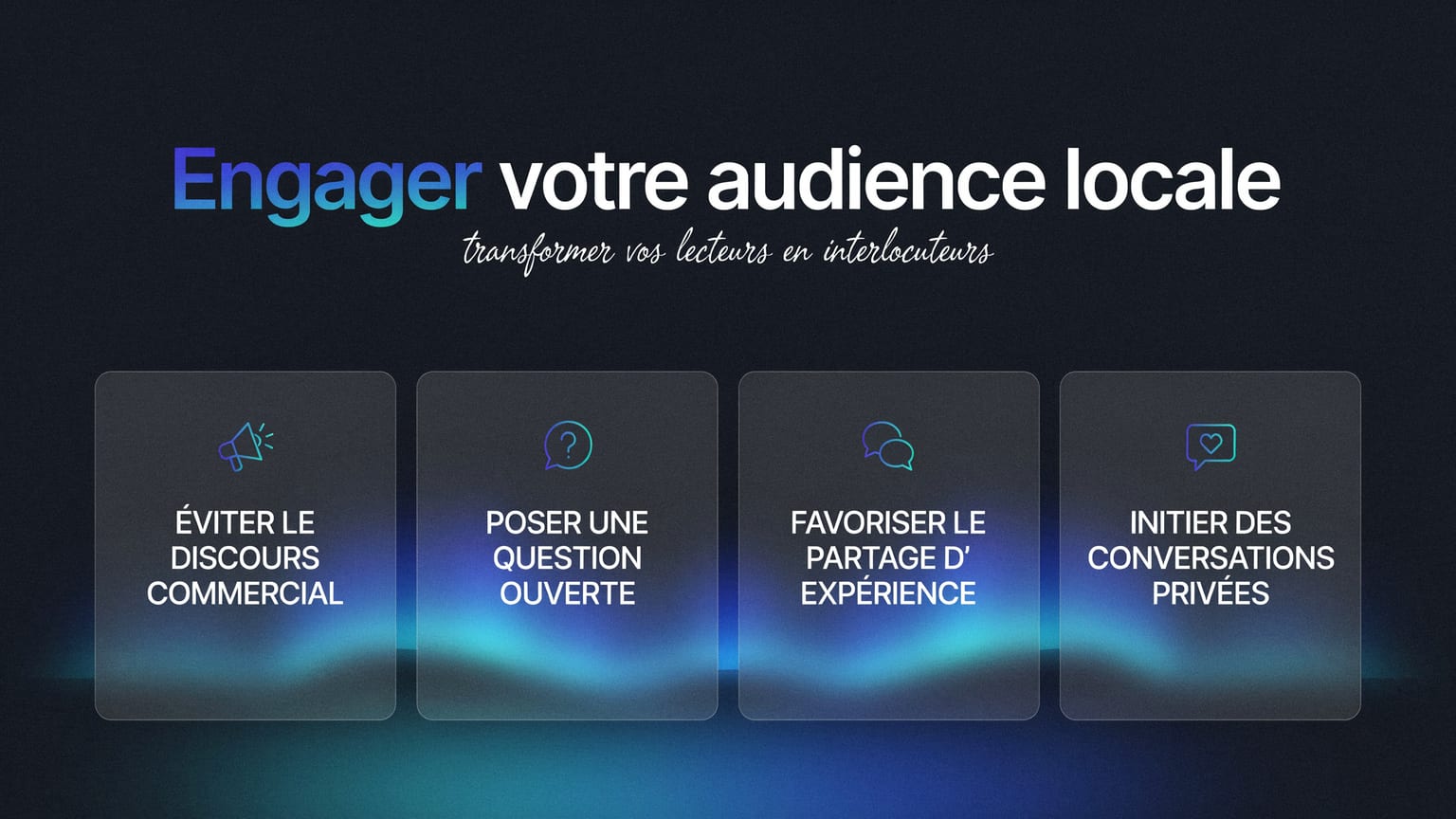 Schéma : Engager votre audience locale