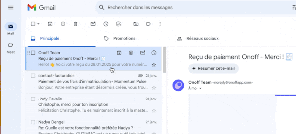 Onglet Promo email onglet promo email