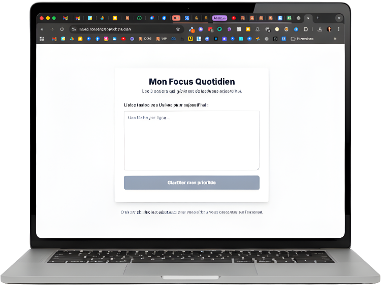 Mockup Focus Tool pour coachs